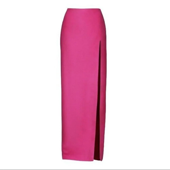 H&M Conscious Collection Women’s Maxi Skirt US 4 Hot Pink with Thigh High Slit - Picture 3 of 15